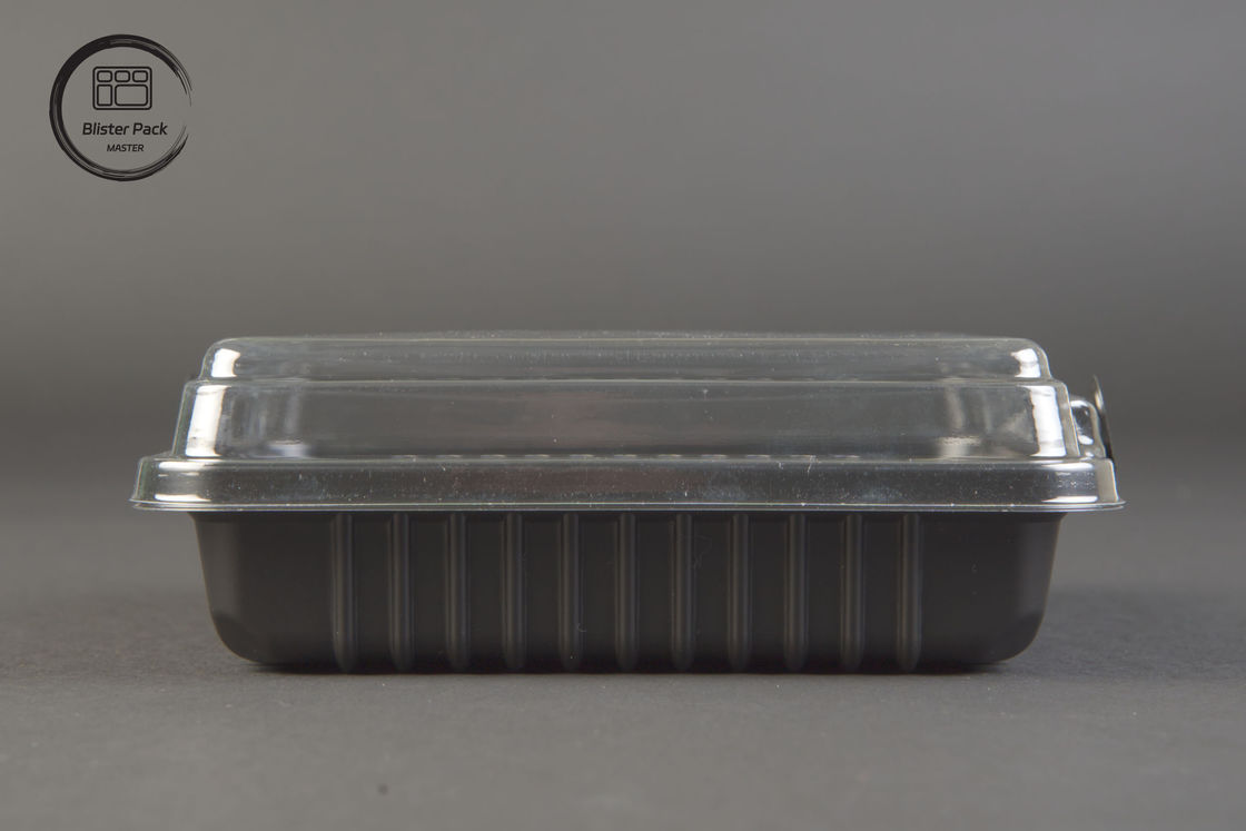 Contenitori alimentari monouso in plastica PET di piccole dimensioni quadrate con design impilabile per ristoranti da asporto