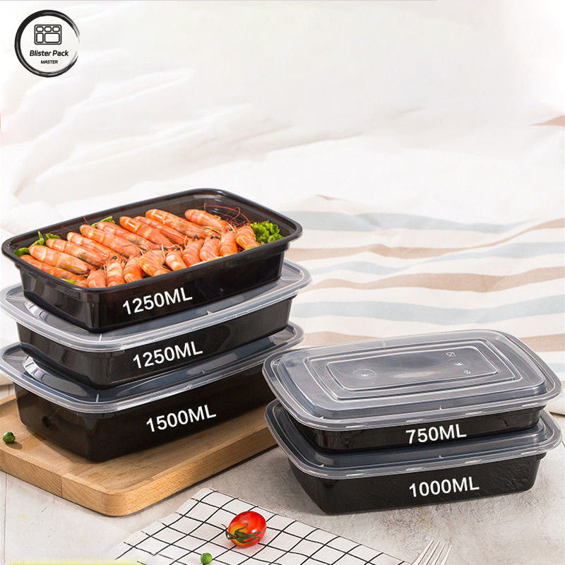 Microonde PP scaricabile scatola di plastica Bento con coperchi Clea Multi-Size 500ml a 1500ml