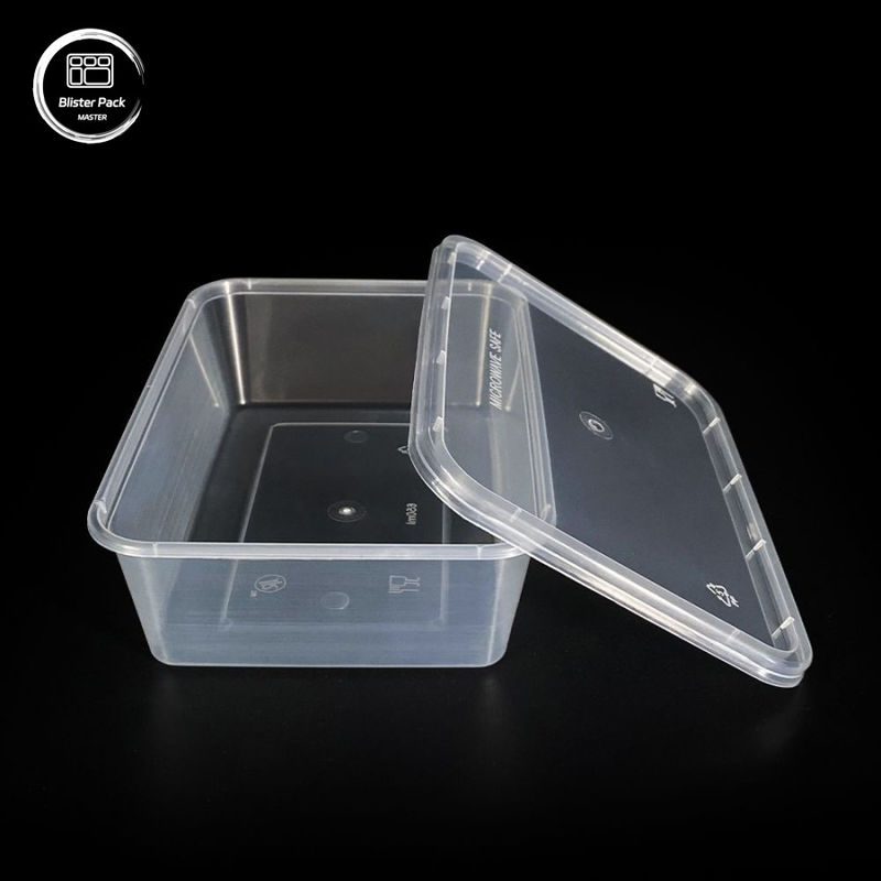 Contenitori alimentari monouso in plastica in PP rettangolare Dimensioni versatili da 500 ml a 1000 ml