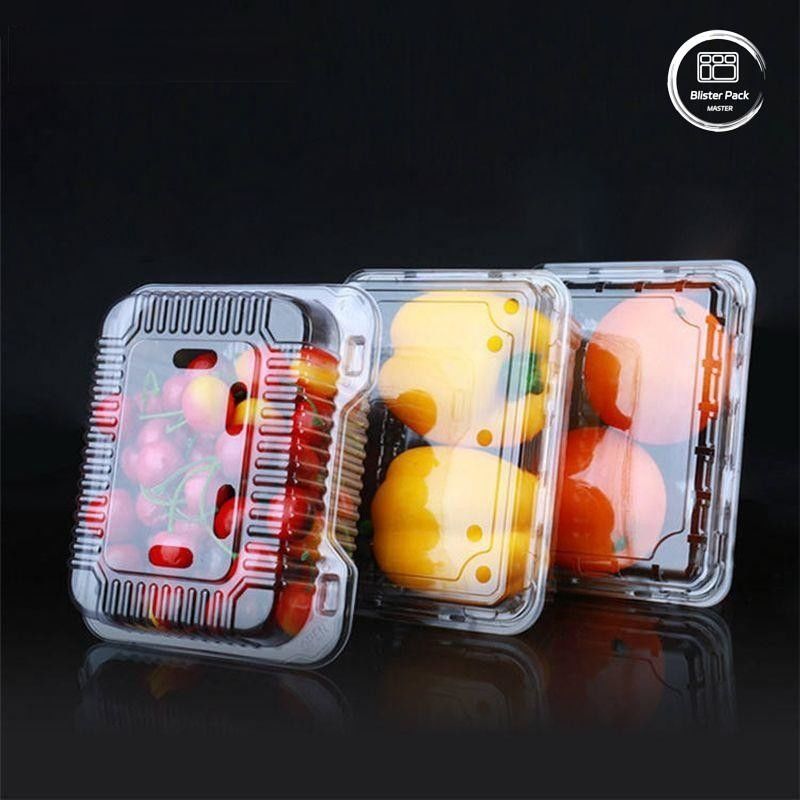 OEM/ODM Clamshell vassoio usa e getta per frutta e verdura contenitori di plastica PET trasparente di qualità alimentare