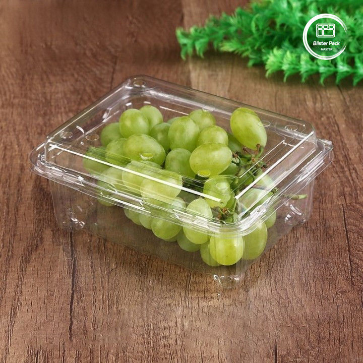 OEM/ODM Clamshell vassoio usa e getta per frutta e verdura contenitori di plastica PET trasparente di qualità alimentare