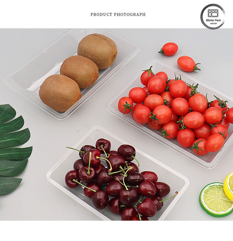 Tavolo trasparente monouso per frutta e verdura con fondo piatto di imballaggio in plastica per prodotti freschi