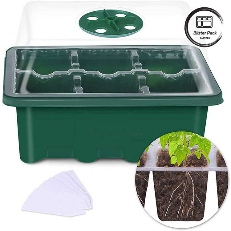 Decorazione di giardino elegante Indoor rigido vassoi di semi di plastica Micro sistema di vivaio verde