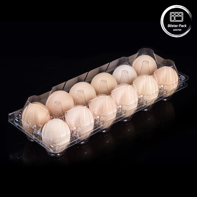 Scaffale a bolle di uova in PET resistente a 12 fessure a vuoto Scaffale a griglia in plastica usa e getta con coperchio