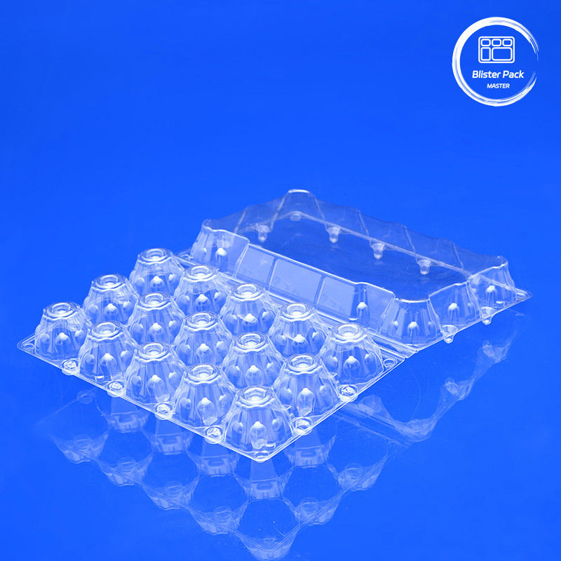 15 Scatto trasparente vassoio di uova di plastica usa e getta Blister Custom Designed 0.25mm~1.0mm Spessore