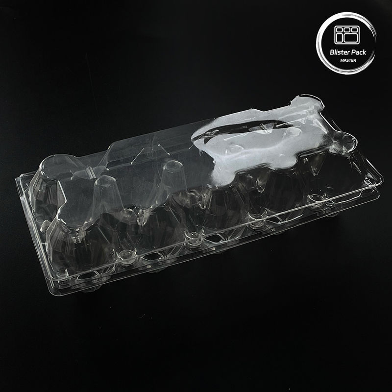 15 Scatto trasparente vassoio di uova di plastica usa e getta Blister Custom Designed 0.25mm~1.0mm Spessore