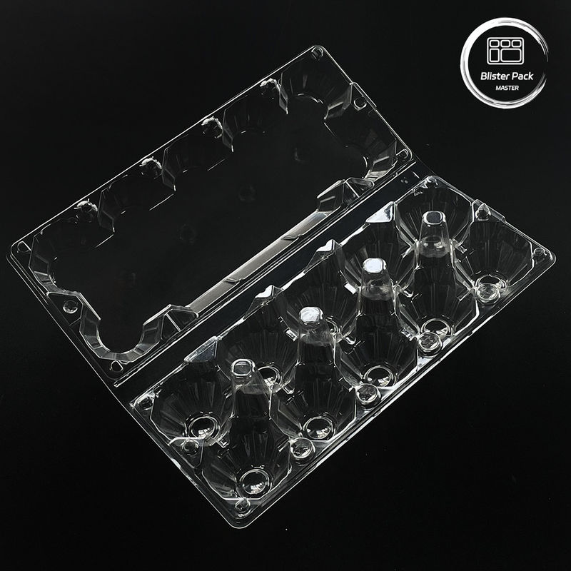 15 Scatto trasparente vassoio di uova di plastica usa e getta Blister Custom Designed 0.25mm~1.0mm Spessore