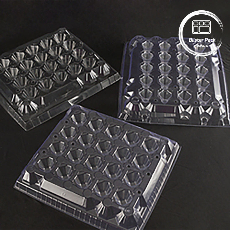 Imballaggio in vassoio per uova in plastica PET 30 buchi Cartoni S/M/L con fondo in carta