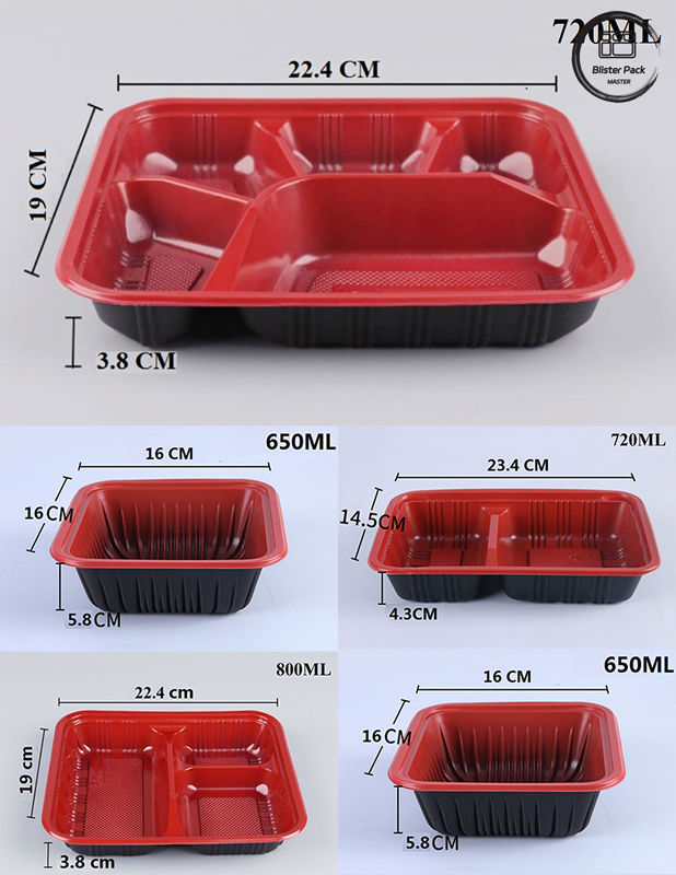 Eco-friendly 3 Compartimento Bento Box Disposable PP Plastic Microonde E Frigorifero Cassaforte