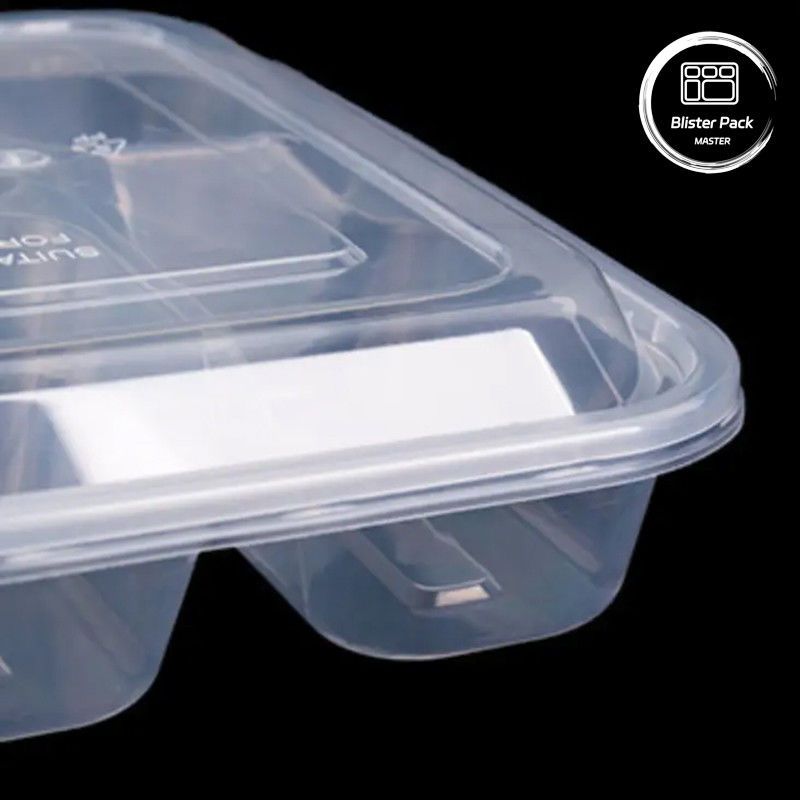 Preparazione del pasto in plastica trasparente 6 Compartimento Bento Box usa e getta per hotel ed eventi