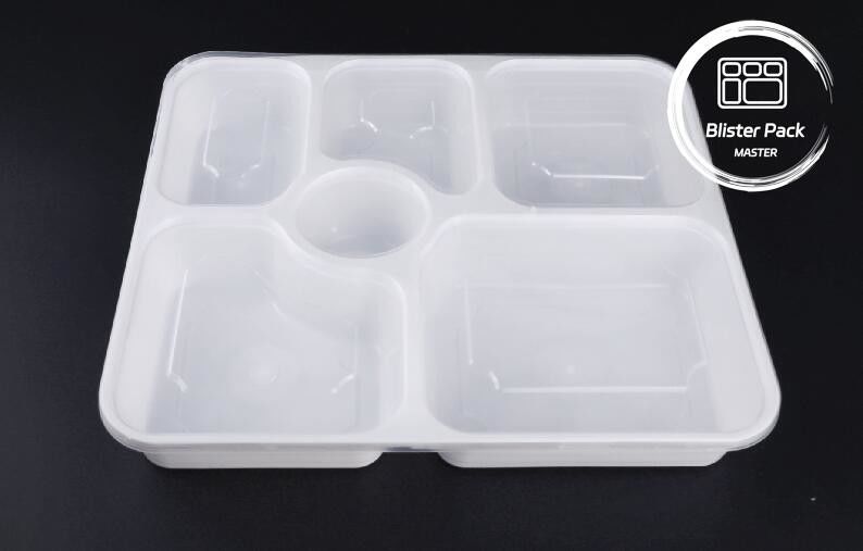 Scatole di plastica per il ritiro in microonde con 2, 3, 4, 6 scompartimenti Contenitori neri rettangolari monouso per pasto