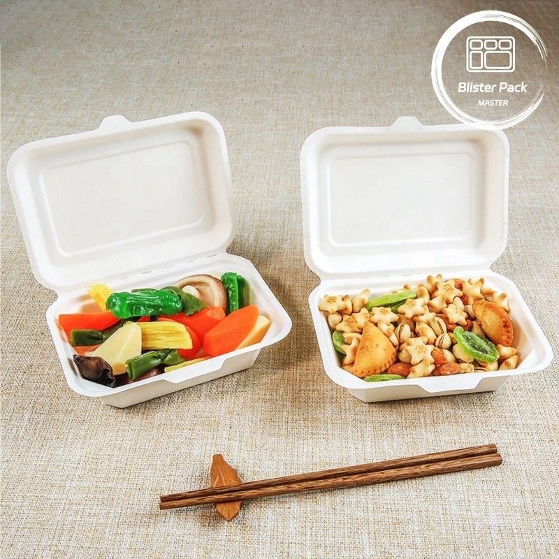 Blister Ecocompostabile Clamshell 3 Compartimento Scartatore di cibo monouso