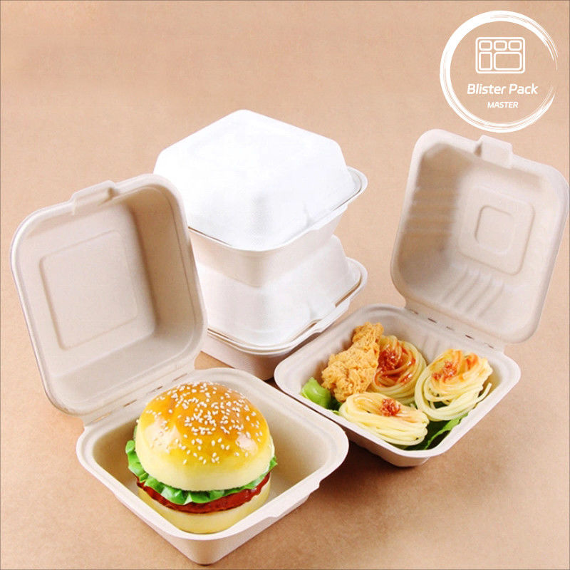 Blister Ecocompostabile Clamshell 3 Compartimento Scartatore di cibo monouso