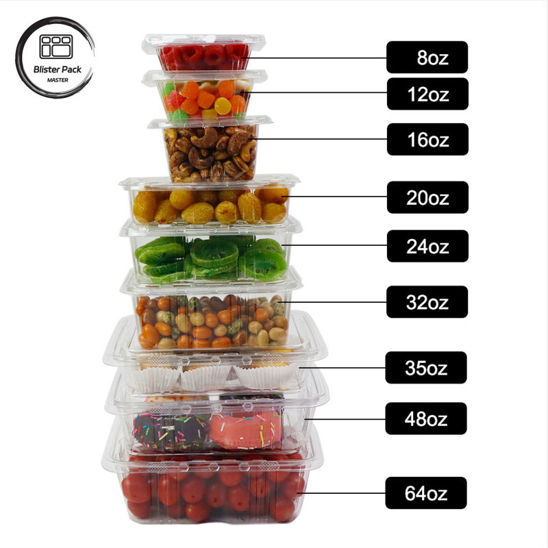 Confezione di frutta di alta qualità Insalate di frutta piatto Insalate di plastica trasparente vassoio di imballaggio per freschezza