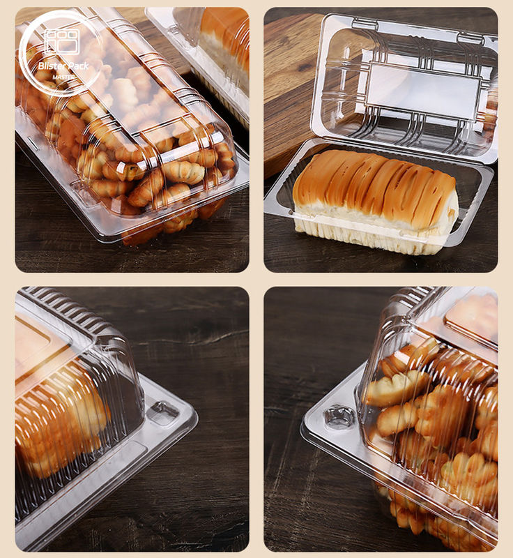 Imballaggio a bolle di torta in PET trasparente usa e getta