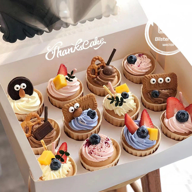 Imballaggio in bolle di biscotti e ciambelle personalizzato per il tuo marchio