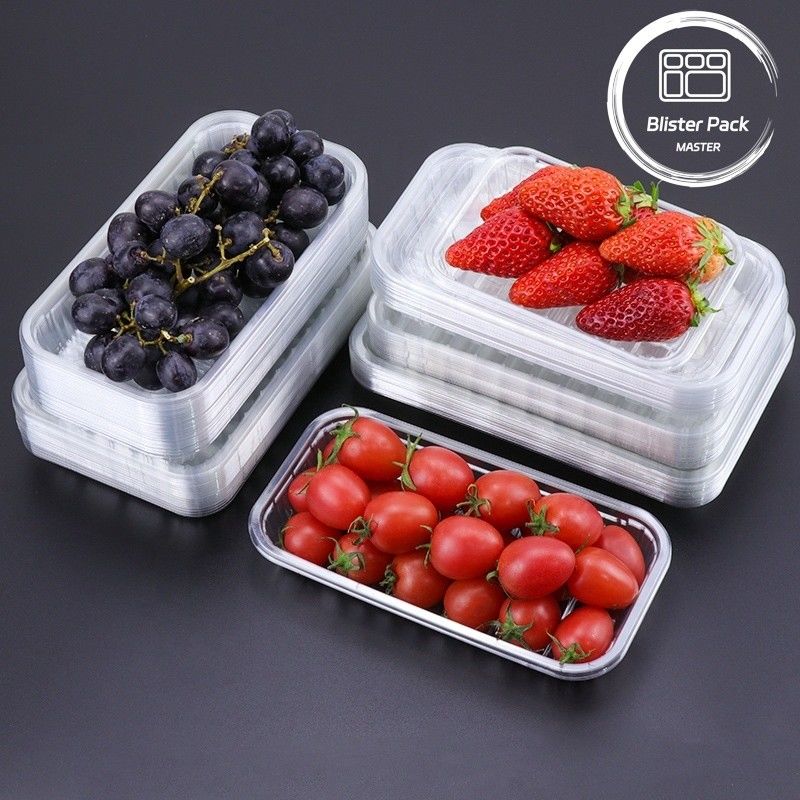 Tavolo per ortaggi e frutta fresca in PET trasparente, ideale per l'esposizione e lo stoccaggio