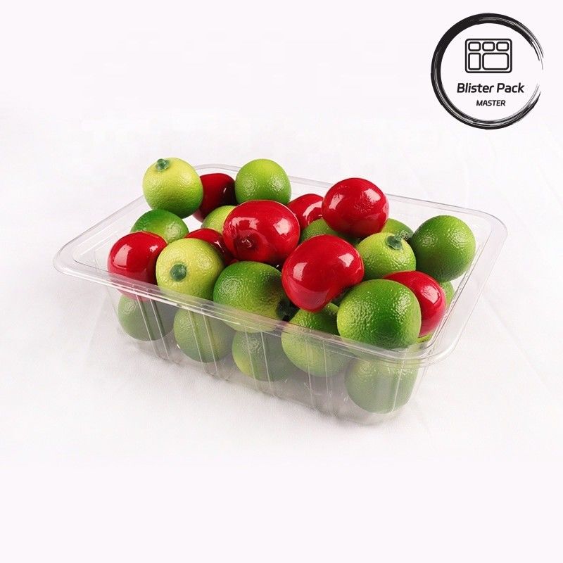 Tavolo per ortaggi e frutta fresca in PET trasparente, ideale per l'esposizione e lo stoccaggio