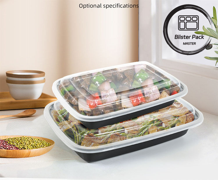 24/28/32 Oz Contenitori per la preparazione dei pasti Scatole di cibo monouso rettangolari con coperchio stile Bento