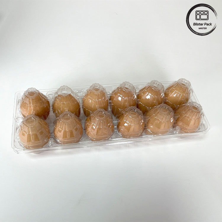 12 Conteggio Blister in plastica riutilizzabile per uova di pollo e pollo Blister termoplastico per stoccaggio e trasporto