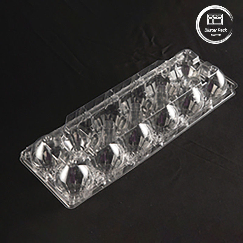 12 Cellule Trasparente PET Ogg Tray Logo personalizzabile Contenitore di uova in plastica per la conservazione