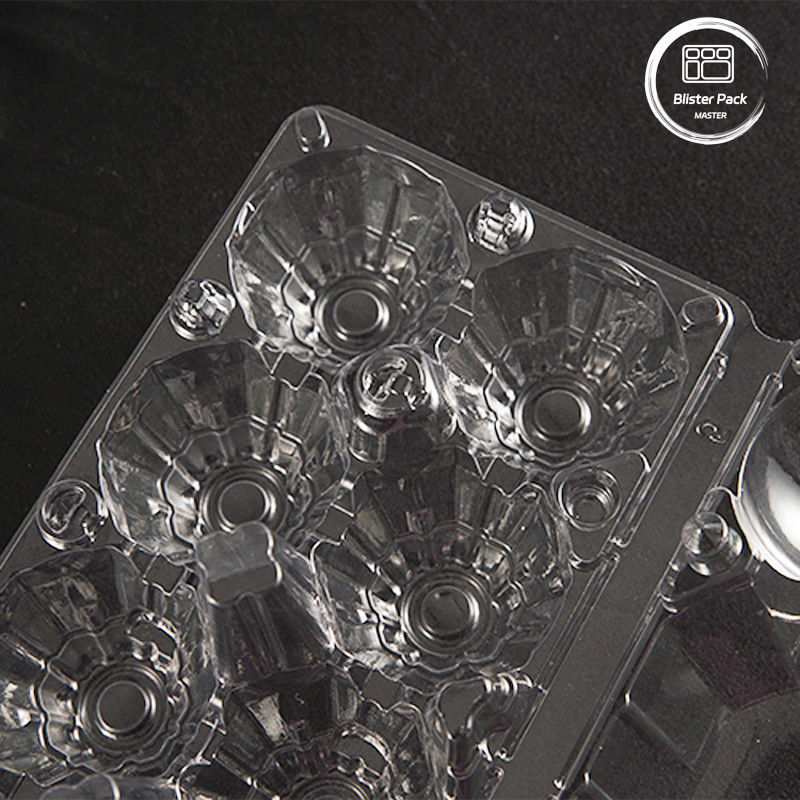 12 Cellule Trasparente PET Ogg Tray Logo personalizzabile Contenitore di uova in plastica per la conservazione