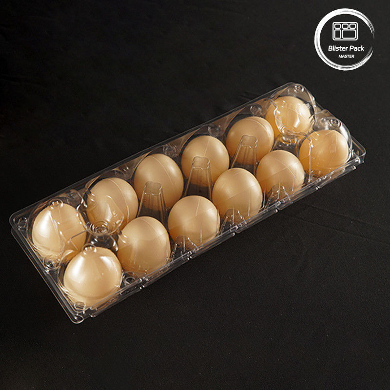 12 Cellule Trasparente PET Ogg Tray Logo personalizzabile Contenitore di uova in plastica per la conservazione