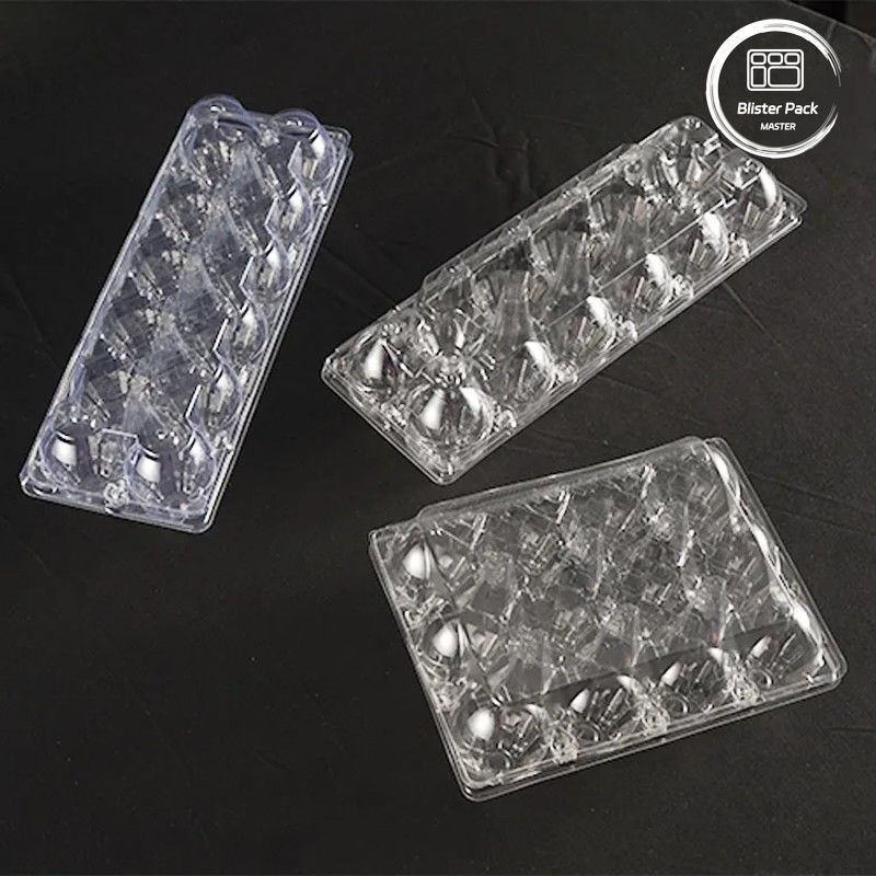 12 Cellule Trasparente PET Ogg Tray Logo personalizzabile Contenitore di uova in plastica per la conservazione