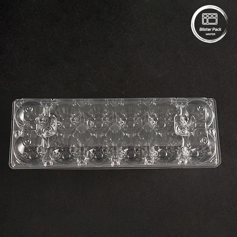 12 Cellule Trasparente PET Ogg Tray Logo personalizzabile Contenitore di uova in plastica per la conservazione