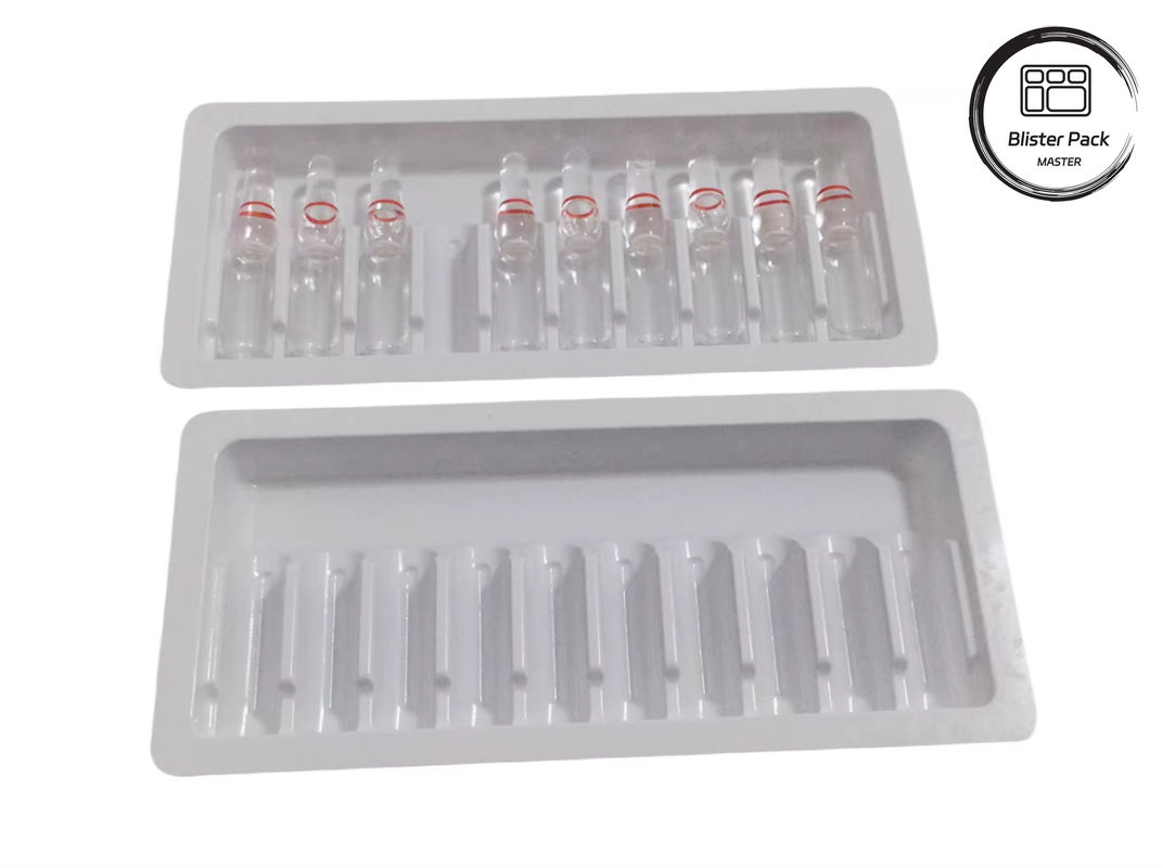 OEM & ODM PET Vacuum Forming Blister Plastic Tray, confezionamento interno personalizzato per fiale e fiale