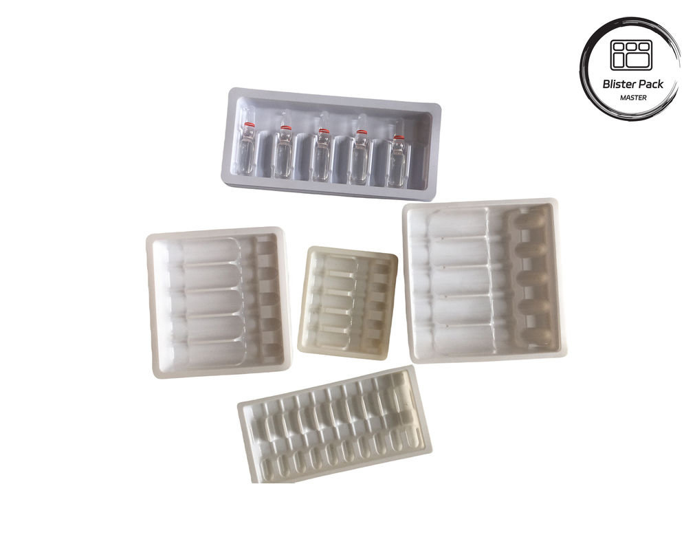 OEM & ODM PET Vacuum Forming Blister Plastic Tray, confezionamento interno personalizzato per fiale e fiale