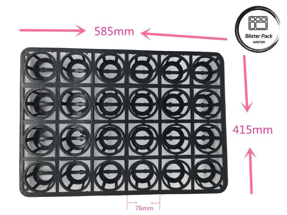 Piatto di fiori in plastica a 24 buchi, piatto di piante per vivaio resistente