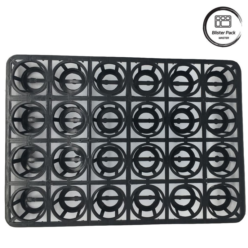 Piatto di fiori in plastica a 24 buchi, piatto di piante per vivaio resistente
