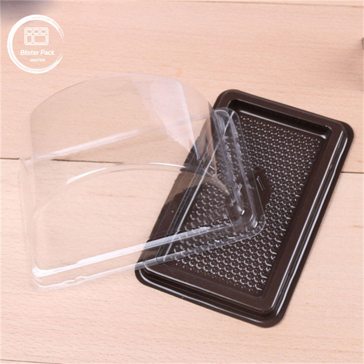Tavolo di torte di plastica trasparente semicircolare su misura con coperchio con imballaggio di biscotti con etichetta sigillata