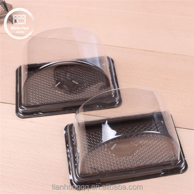 Tavolo di torte di plastica trasparente semicircolare su misura con coperchio con imballaggio di biscotti con etichetta sigillata