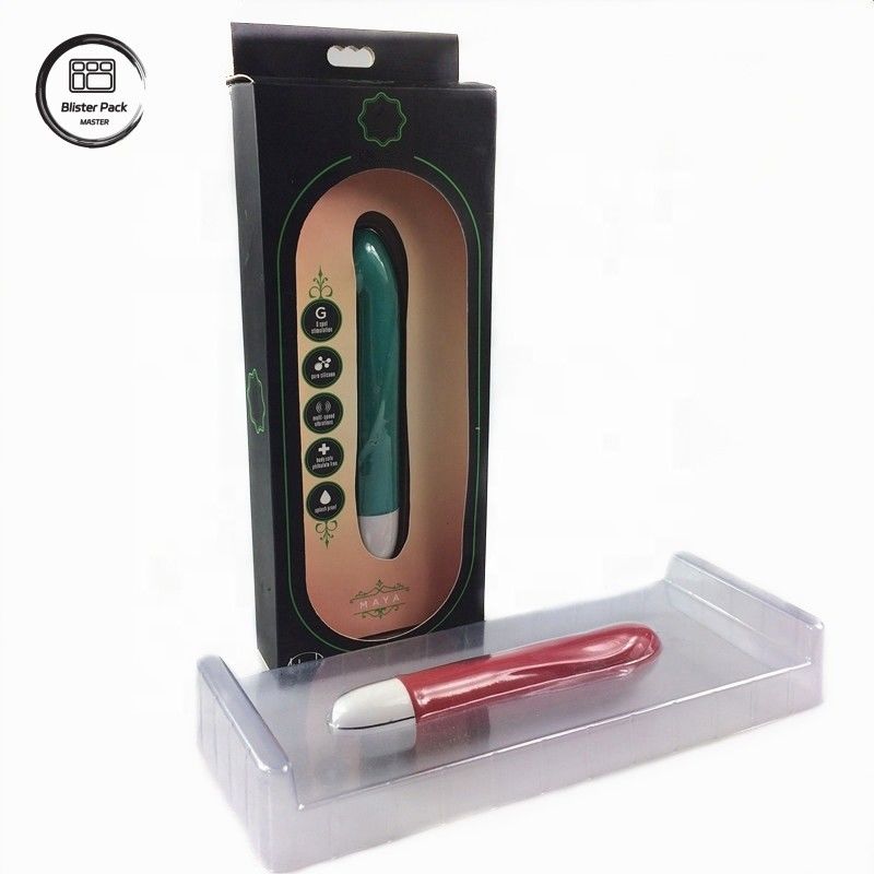 Vibratore monouso trasparente Imballaggio del prodotto per adulti, vassoio di plastica per i prodotti per adulti