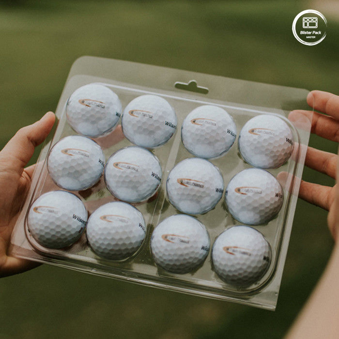 Imballaggi personalizzati in plastica trasparente a 12 bolle da golf, imballaggi per display all'ingrosso
