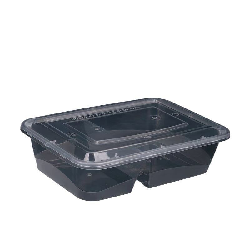 Contenitore alimentare monouso a due compartimenti in plastica in PP
