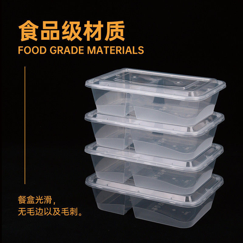 Contenitore alimentare monouso a due compartimenti in plastica in PP